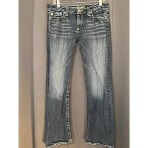 Big Star REMY Low Rise Fit Jeans 31R Distressed Wash Contrast Stitching